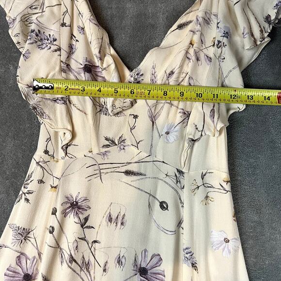 H&M Maxi Dress Women's XS White Floral Flounce Coquette Fairycore Whimsical - Picture 6 of 8